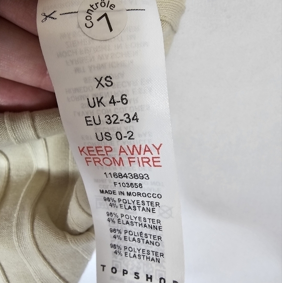 TOPSHOP size XS back cutout tank in beige NWOT - Picture 4 of 5